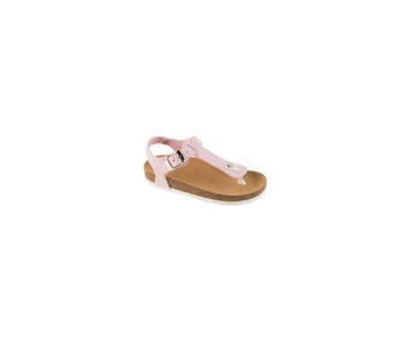 sandalia con plantillas para pies planos de Scholl infantiles en rosa para niña con suela antideslizante