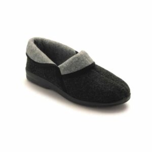 zapatillas para talalgia dr scholl con plantillas gelactive diseño a contraste engamado en negro y gris con suelas antideslizantes y ribeteado en negro