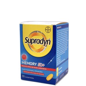 foto de supradyn energy 50+ en su formato azul y amarillo característico de la marca