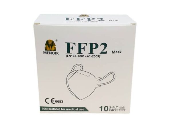 caja de mascarillas ffp2 de diez unidades en color blanco