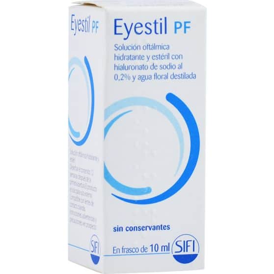 foto de la caja de eyestil PF para el cuidado de los ojos irritados y ojos secos