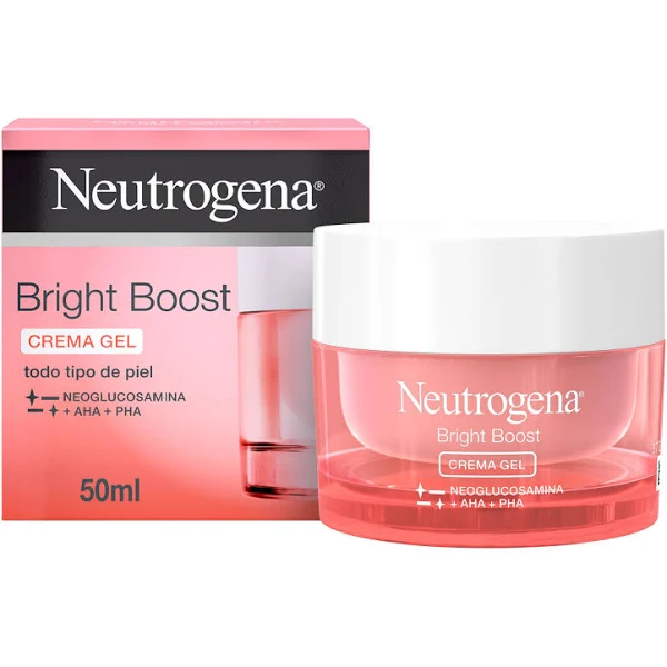foto de la caja y el bote de Neutrogena Crema Cara Bright Boost 50 ml